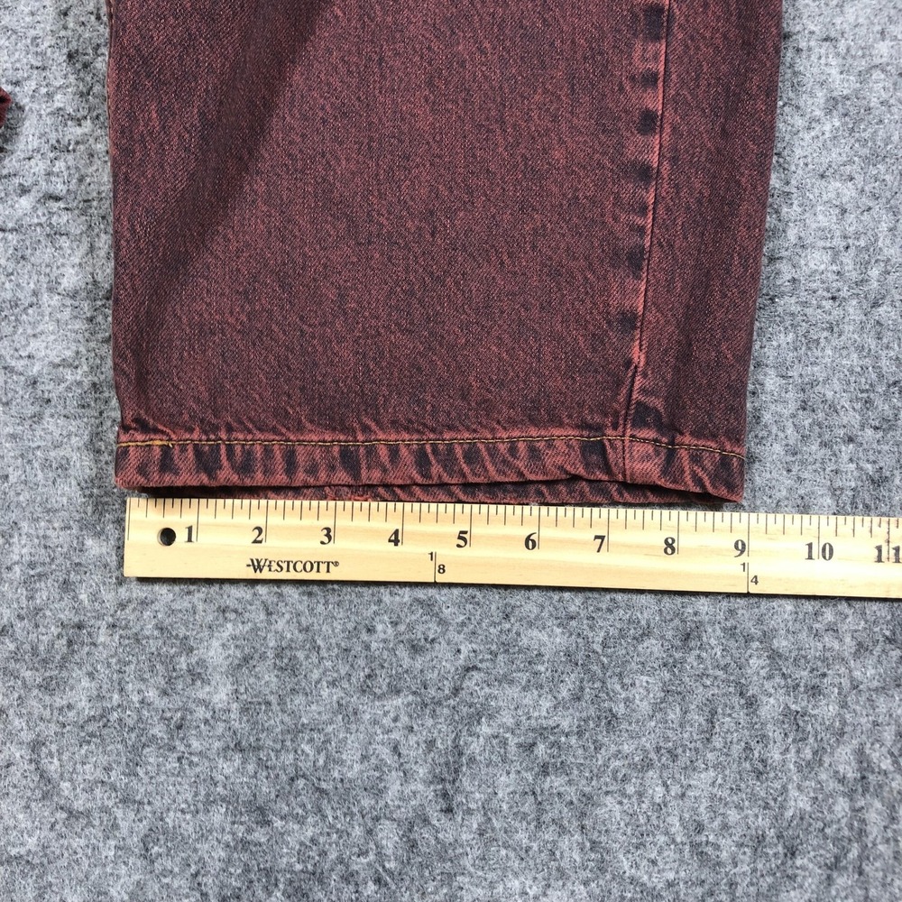 BDG Jeans Womens 28W Red High Rise Wide Leg Adjustable Waist Denim Relaxed - Picture 12 of 16
